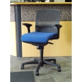 SMED Blue Adjustable Rolling Task Chair w Arms